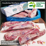 Beef Tenderloin frozen Australia (A) BUDGET steak cuts 2" 5cm price for 2pcs 600gr (eye fillet mignon daging sapi has dalam) brand NOLAN / McPHEE / CAG